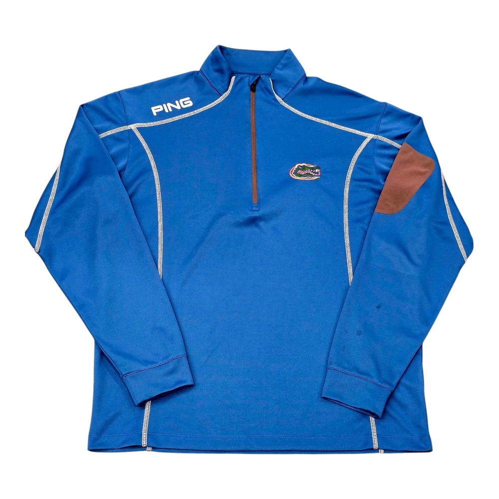 Men's Ping Florida Gator Pullover 1/4 Zip Long Sleeve Golf Blue Sz Medium